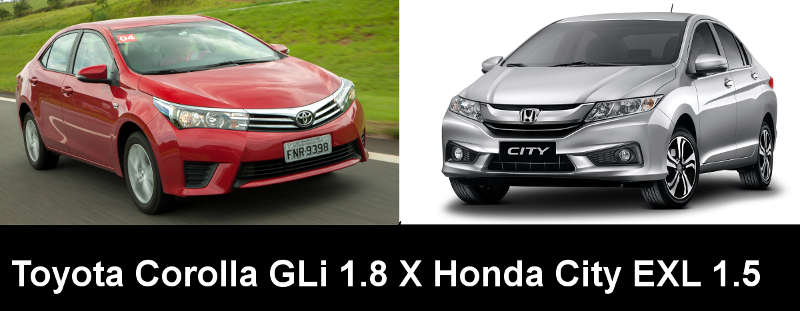Duelo entre qual carro comprar - Honda City EXL ou Toyota Corolla GLi