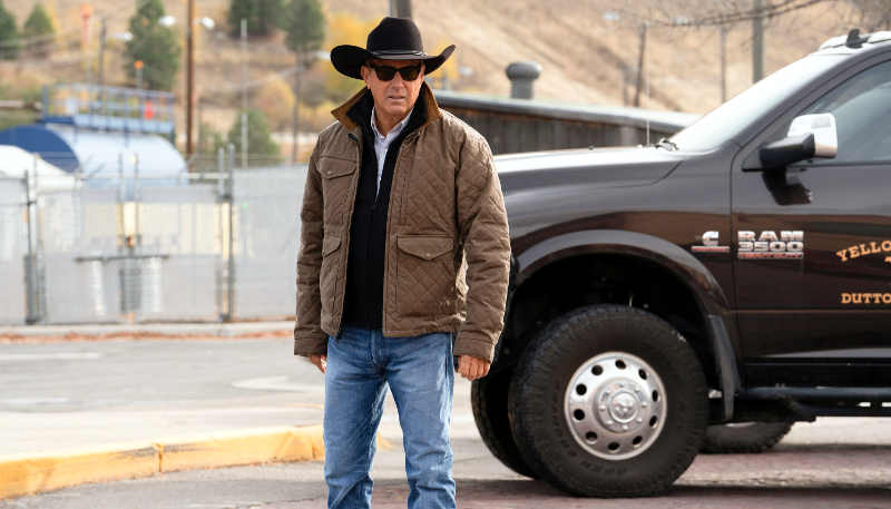 Kevin Costner e a sua Ram na série Yellowstone, da Paramount