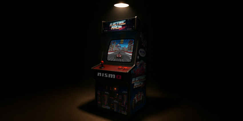 Foto do arcade do jogo Nissan Electric Racer Tokyo