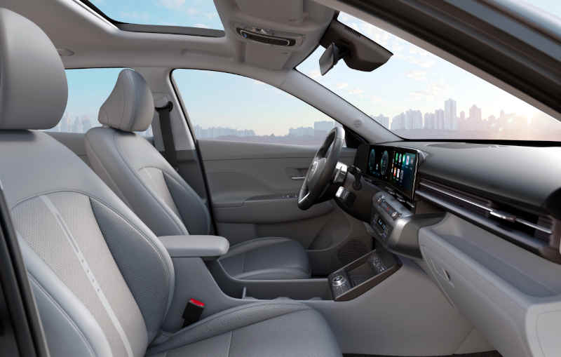 Hyundai/Divulgação Foto do interior do Hyundai Kona Signature híbrido