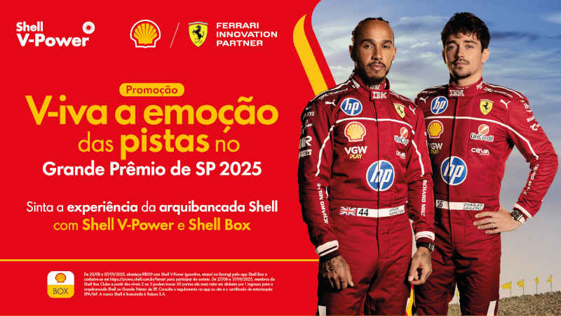Shell/Divulgação Banner da promoção da Shell que pode te levar para a Fórmula 1