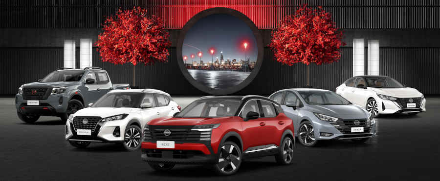 Nissan/Divulgação Foto da linha 2026 da família de carros da Nissan no Brasil