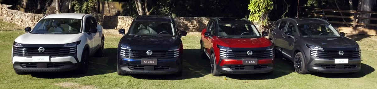 Nissan/Divulgação Foto da família do novo Kicks 2026 reunida