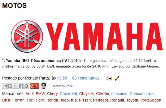 Consumo+Real+De+0+a+100+media+gasolina+alcool+etanol+carro+moto+Yamaha