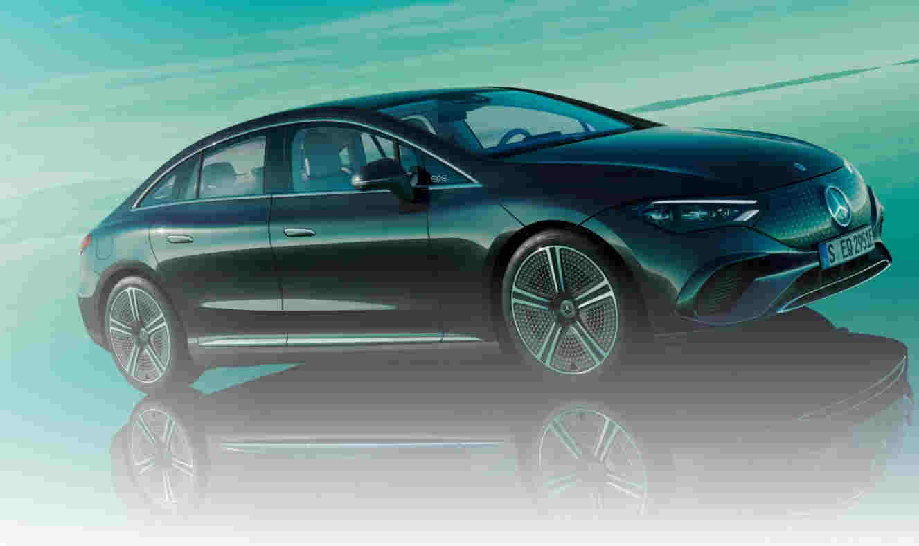 Foto de capa do Mercedes-Benz EQE 2024, um sedan elétrico