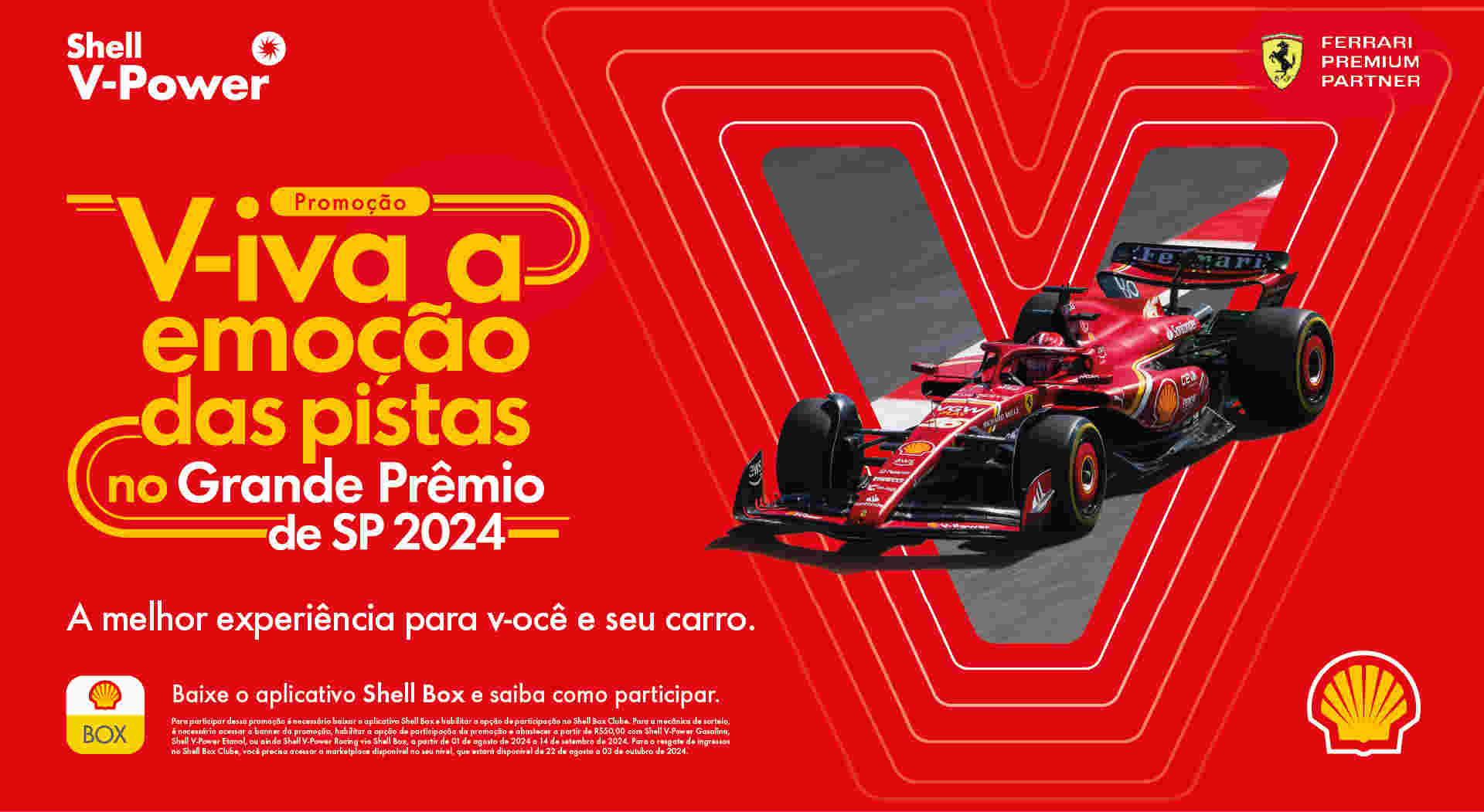 Banner da promoção da Shell, em conjunto com a Ferrari, para o GP de Interlagos da Formula 1