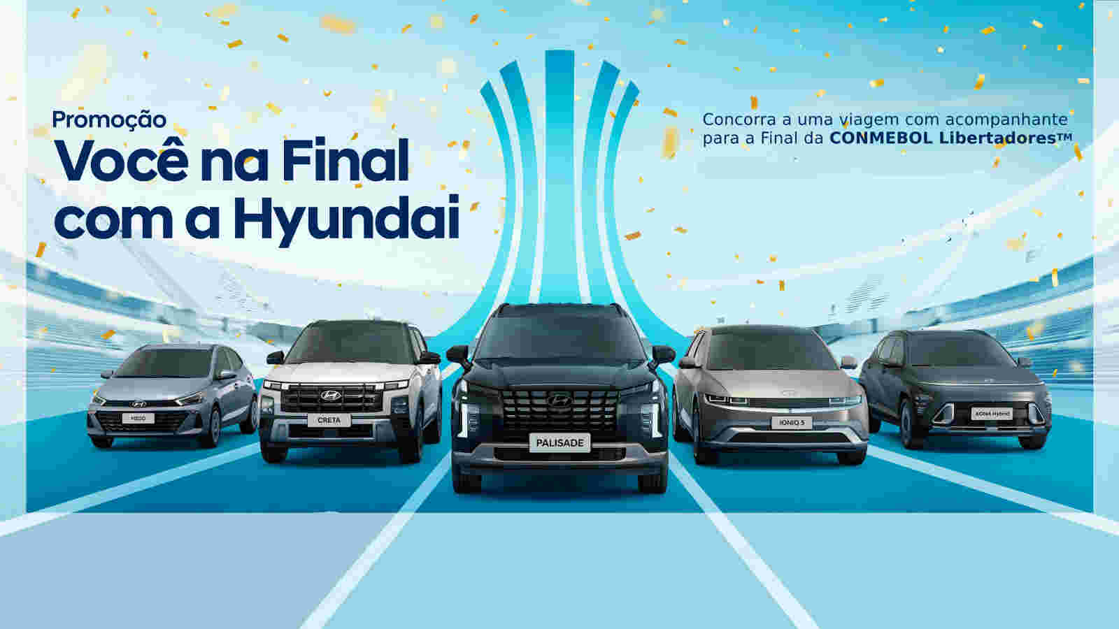 Foto de capa da arte usada pela Hyundai para a campanha da final da Copa Conmebol Libertadores 2025