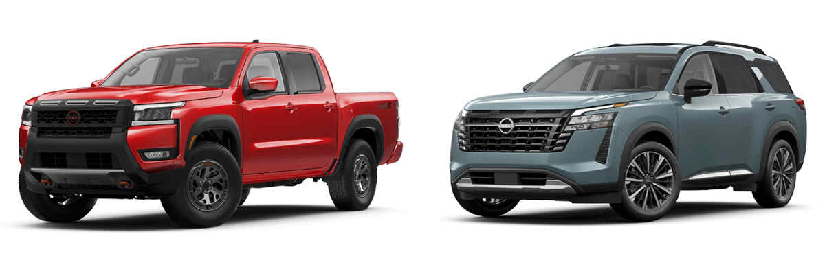 Fotos dos modelos Nissan Frontier e Nissan Pathfinder